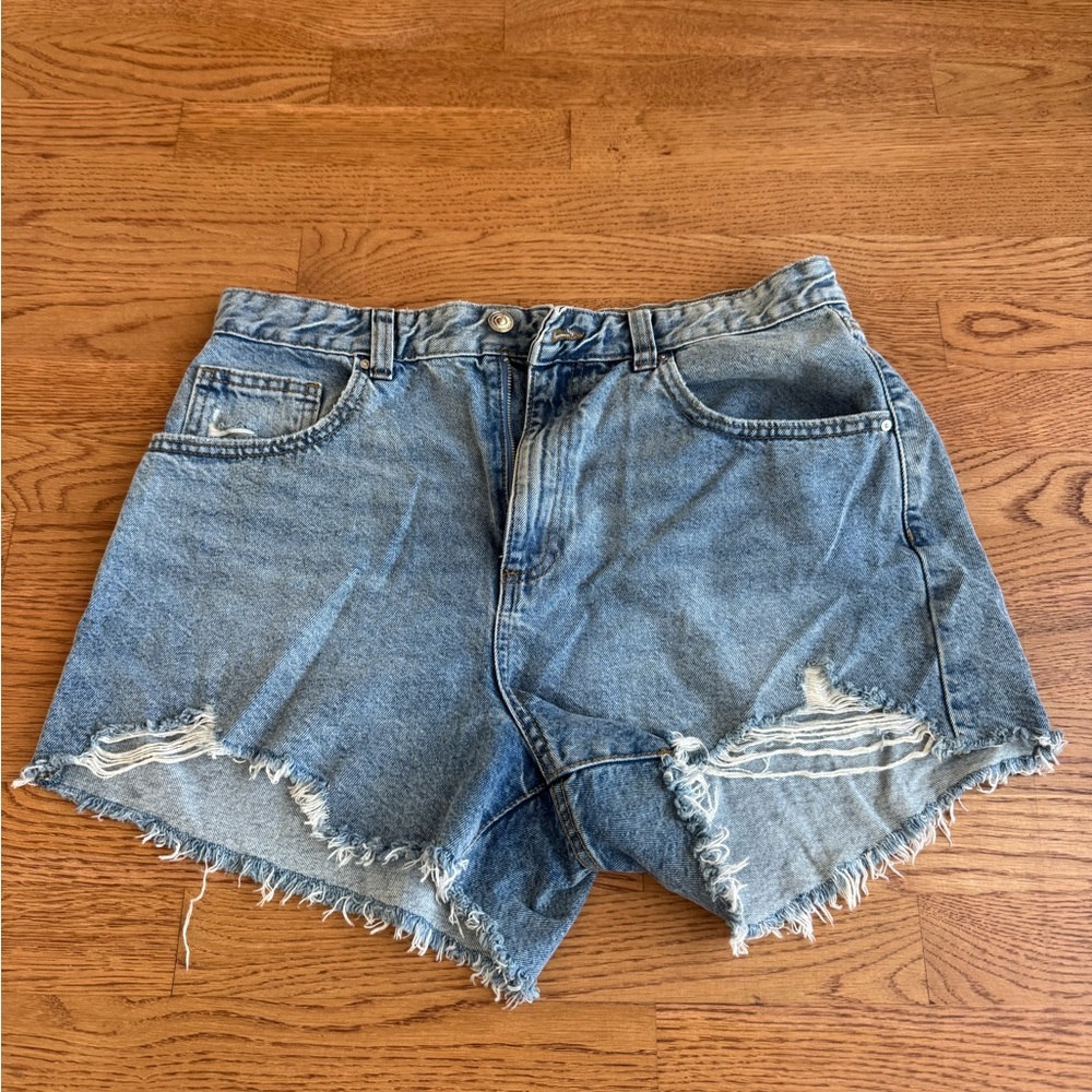 Cotton On Blue Distressed Jean Shorts